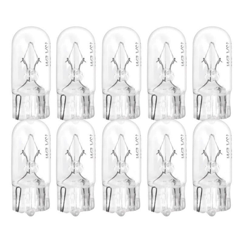 Pack X10 Ampolleta Para Auto T10 12V 3W W2.1x9.5D FSL Cola de Pescado