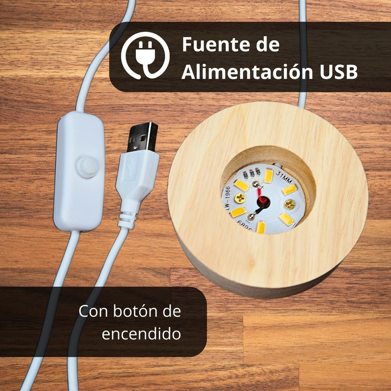 Lámpara de Noche LED Bola de Cristal 3D | Luz Decorativa con Diseños 3D