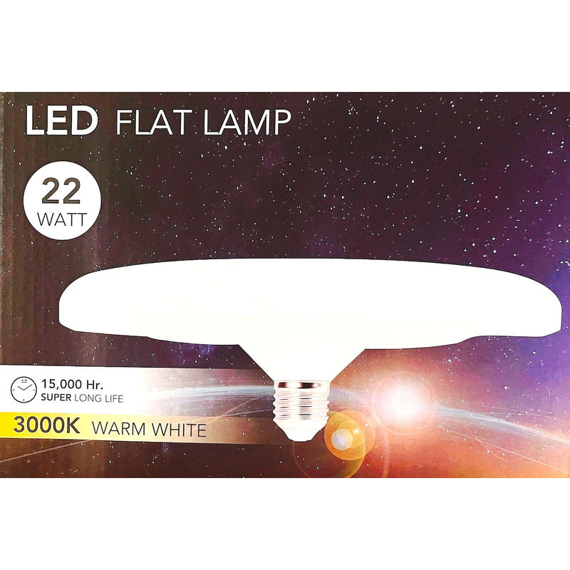 Ampolleta LED Tipo Flat 22W E27 FSL Luz Cálida 3000K / Fría 6500K Alta Potencia