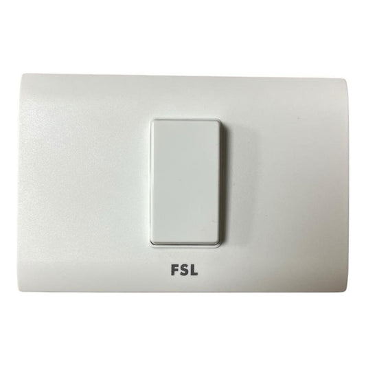 Placa Simple FSL F8B-K1 Blanca | Cubierta Interruptores/Enchufes 1 Módulo