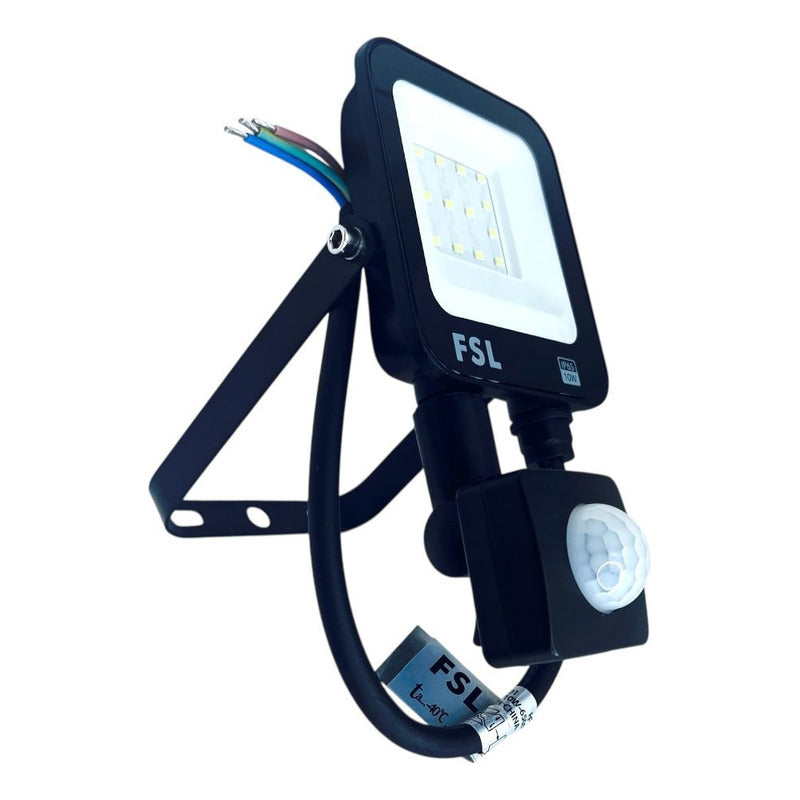 Reflector LED 10W IP65 con Sensor de Movimiento Luz Fría (6500K) Blanco - FSL