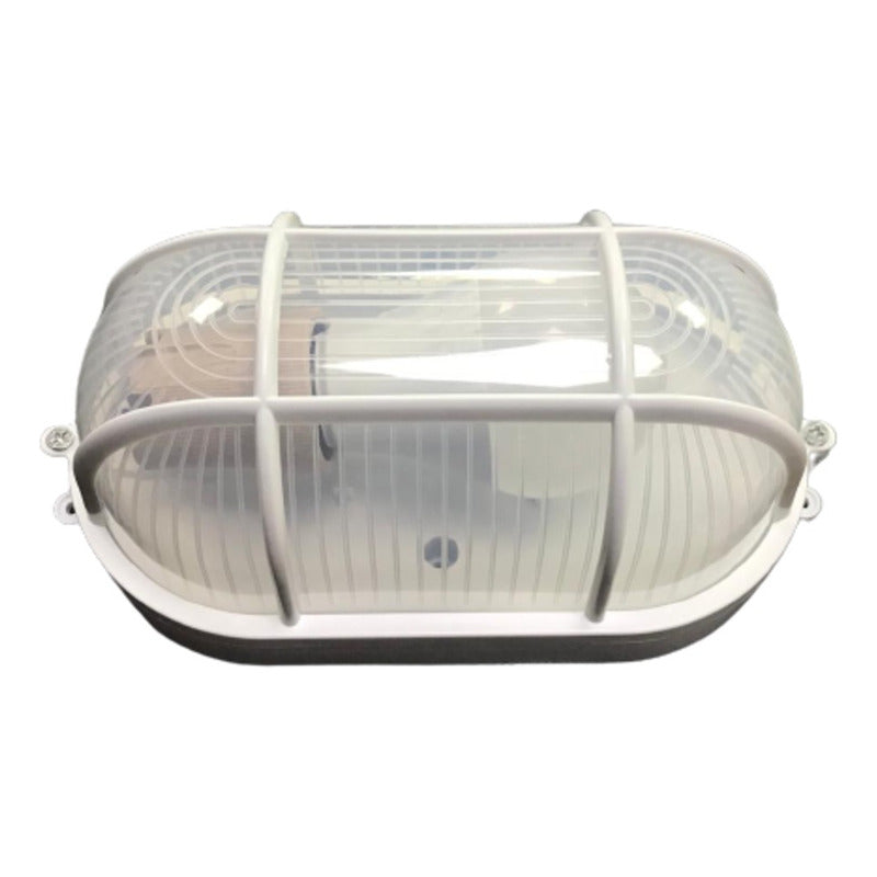 Foco Tortuga Ovalado Blanco Rejilla 7W E27 FSL 6500k IP54