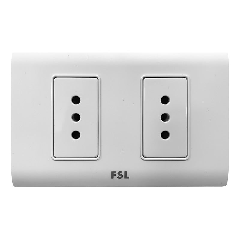 Tomacorriente Doble 250V 10A con Certificación SEC – Blanco FSL