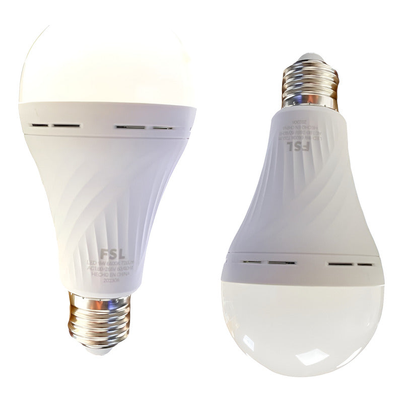Ampolleta LED de Emergencia 9W E27 Luz Fría 6500K FSL