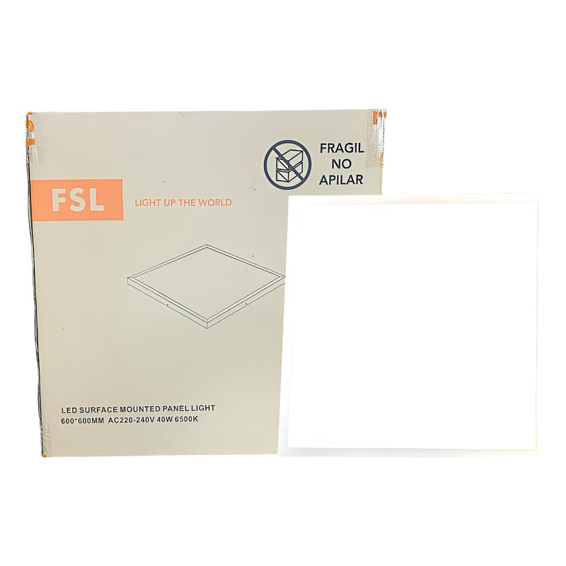 Pack x8 Panel LED Sobrepuesto 40W 60x60 6500K Cuadrado FSL