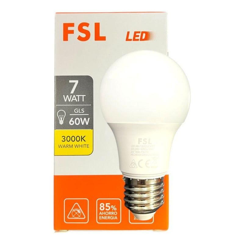 Pack x10 Ampolletas LED A60 7W E27 – Luz Cálida o Luz Fría (3000K / 6500K) – FSL