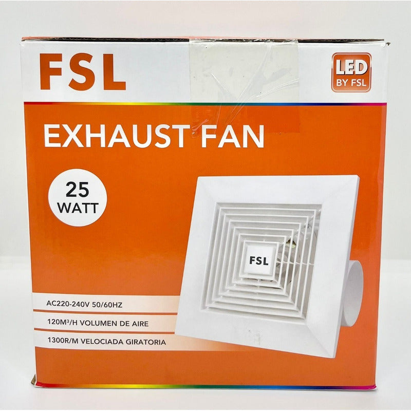 Ventilador Extractor Aire FSL 90mm 25W 1300 RPM |Salida Lateral Baños Cocinas Silencioso Blanco