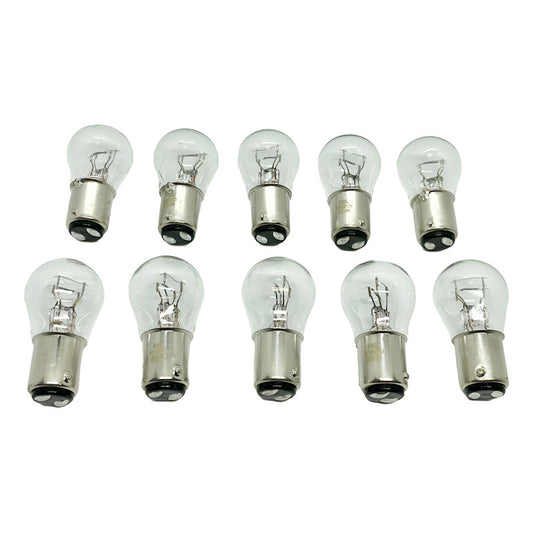 Pack X10 Ampolleta Halógena S25 12V 21/5W BA15D 2 Contactos Pata Pareja Para Auto FSL