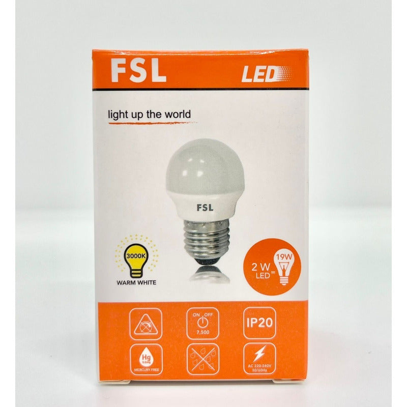 Pack x10 Ampolletas LED Mini Globo G45 2W E27 Fría/Cálida FSL