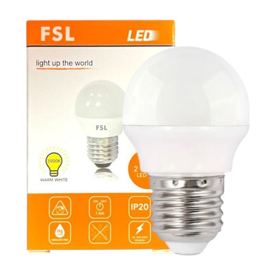 Ampolleta Guirnalda LED Mini Globo G45 2W E27 Blanco Cálido FSL