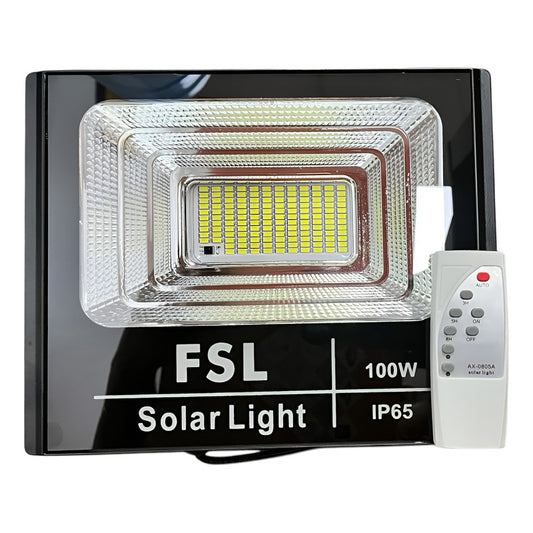 Reflector LED Solar 100W IP65 con Panel – Luz Fría 6500K – FSL