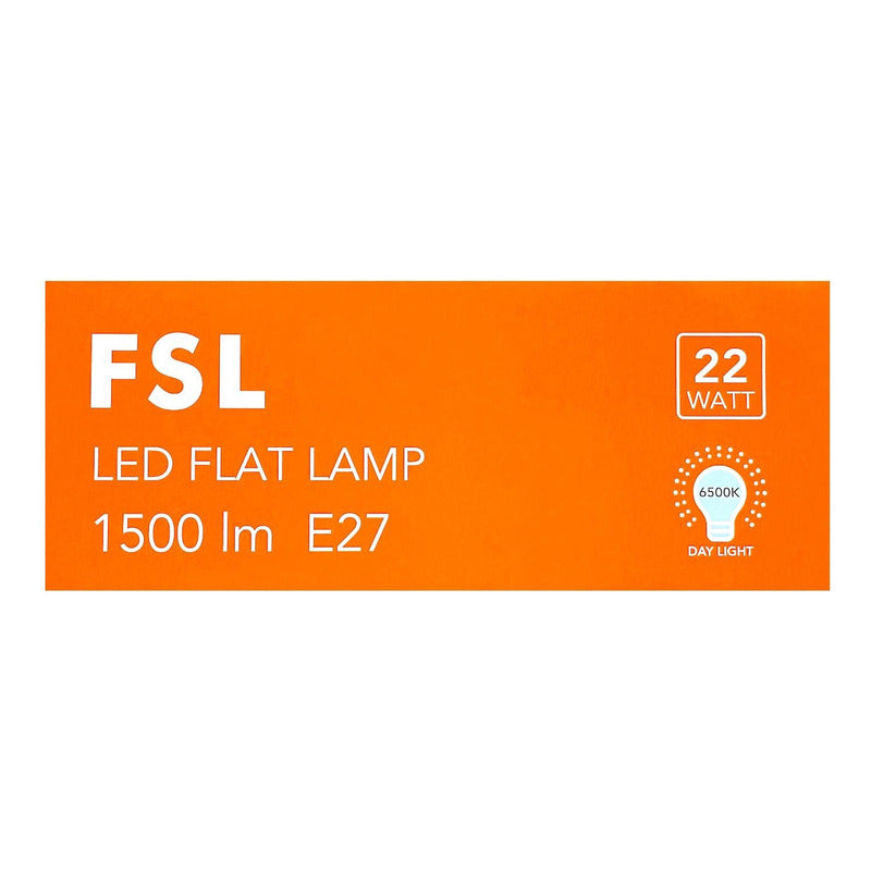 Ampolleta LED Tipo Flat 22W E27 FSL Luz Cálida 3000K / Fría 6500K Alta Potencia