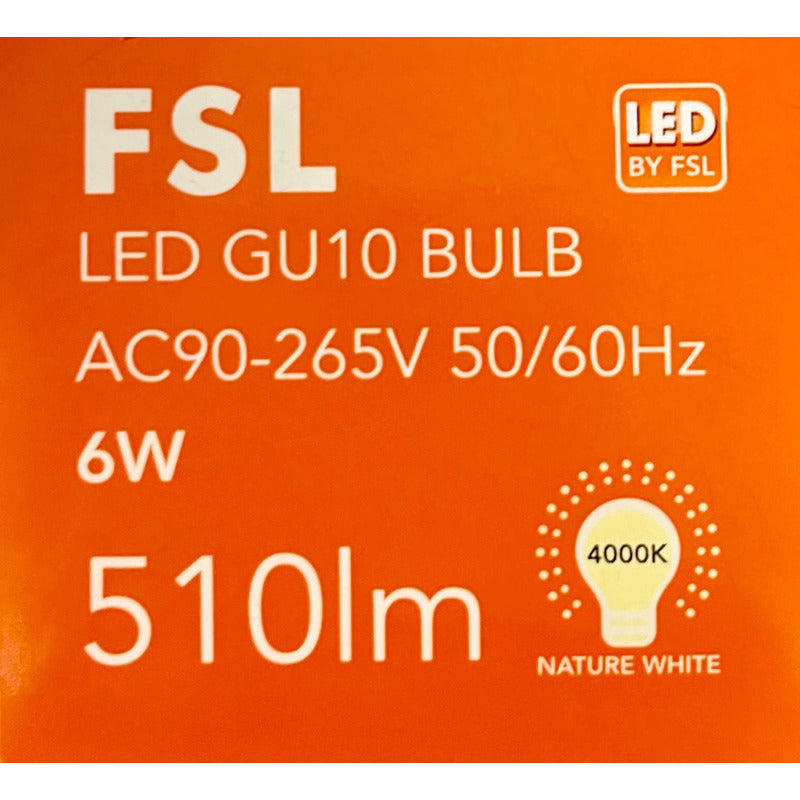 Pack x10 Ampolletas LED GU10 6W FSL | Luz Cálida, Neutra o Fría | Bajo Consumo y Alta Iluminación