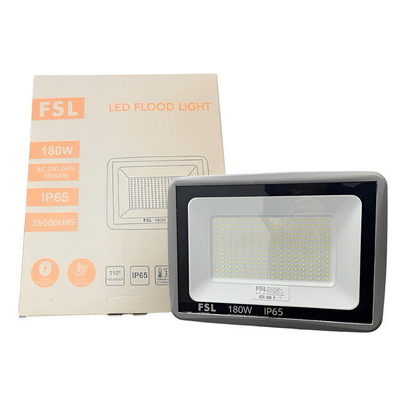 Reflector LED SMD 180W FSL IP65  Luz Fría 6500K Exterior Certificado SEC – Alta Potencia
