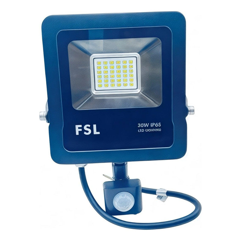 Reflector LED 30W con Sensor de Movimiento IP65 Luz Fría 6500K Negro FSL Exterior