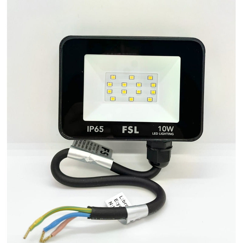 Pack X2 Reflector LED 10W IP65 Luz Cálida 3000K FSL Exterior Certificación SEC