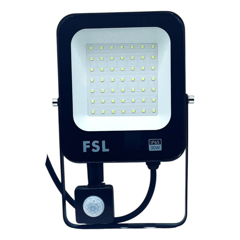 Reflector LED 30W IP65 con Sensor de Movimiento Luz Fría (6500K) Blanco – FSL