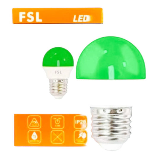 Ampolleta Guirnalda Led Mini Bola G45 2w/e27 Luz Verde Fsl