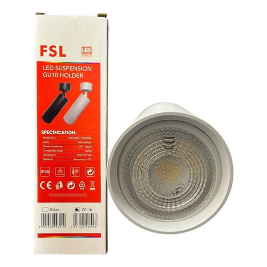 Foco Spot Sobrepuesto GU10 Simple FSL Blanco/Negro