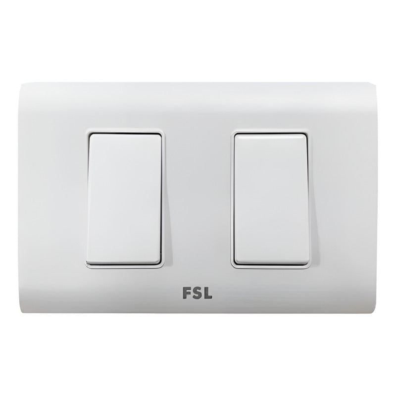 Pack x10 Interruptor Doble FSL 9/15 16A 250V Blanco | Módulo 2 SEC Bulk