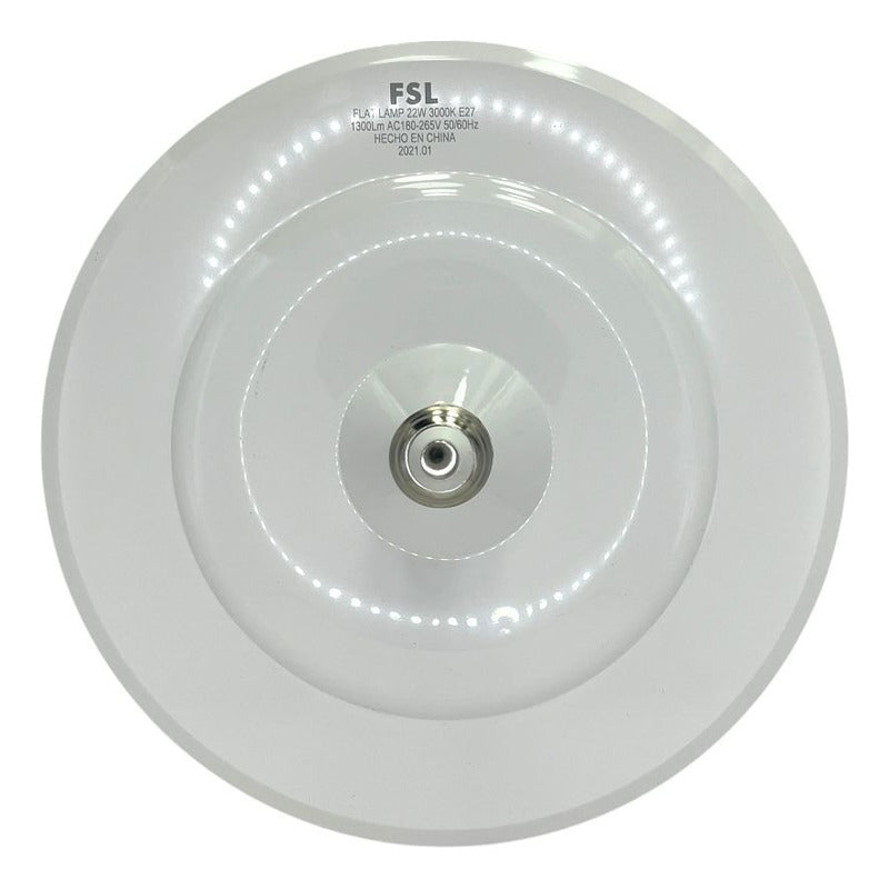 Ampolleta LED Tipo Flat 22W E27 FSL Luz Cálida 3000K / Fría 6500K Alta Potencia