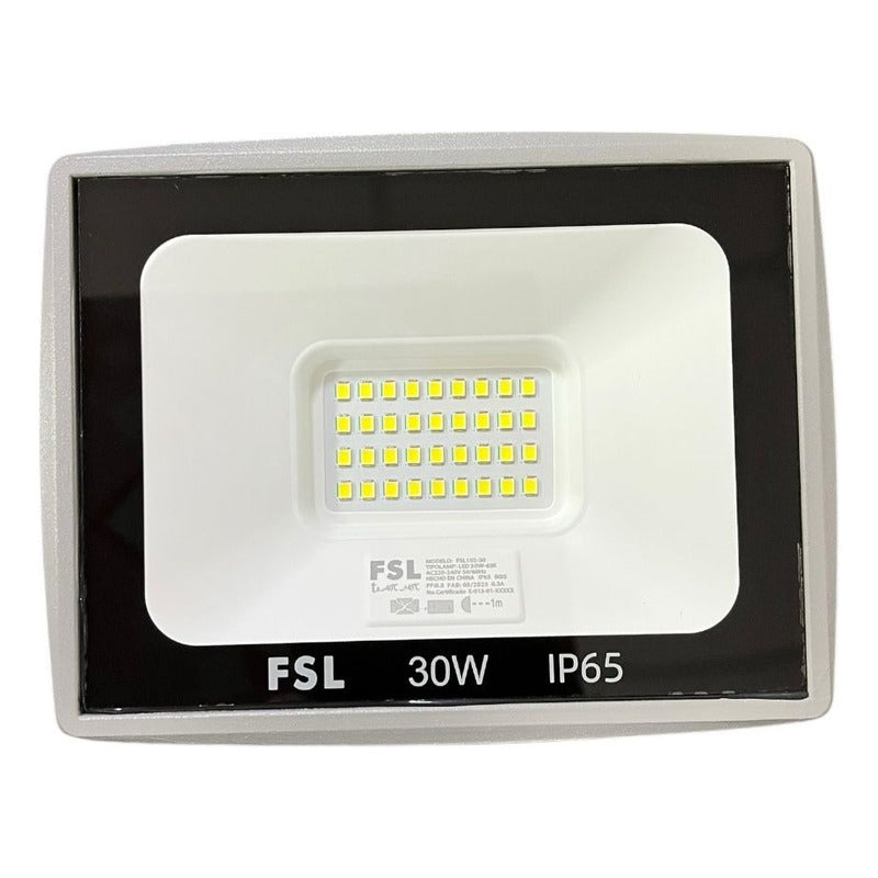 Reflector LED 30W FSL IP65 Luz Cálida/Fría 3000K/6500K Exterior Certificación SEC