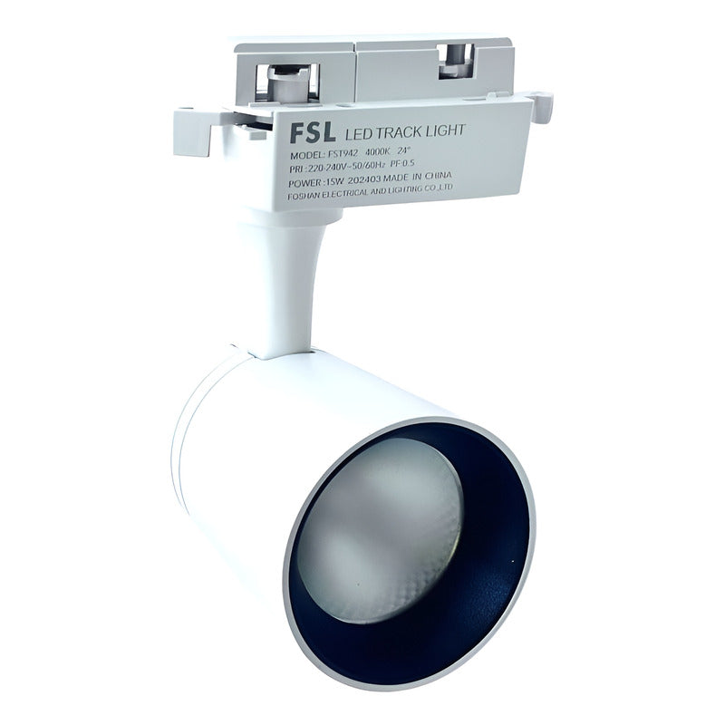Foco Spot LED para Riel Monofásico 35W Blanco FSL Luz Cálida 3000K / Neutra 4000K