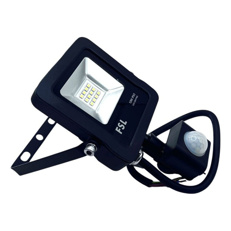 Proyector LED 10W Con Sensor Movimiento FSL IP65 6500K Exterior Negro 220V