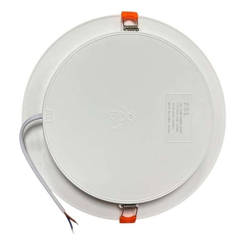 Panel  LED Embutido Redondo 20W FSL – Luz Fría 6500K Ip20
