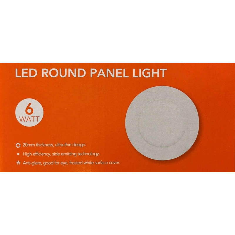 Panel LED Embutido Redondo 6 W Luz Cálida o Fría