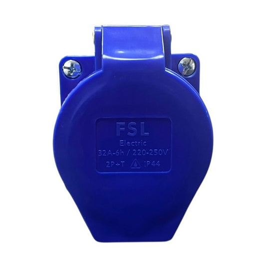 Enchufe Industrial Hembra Sobrepuesto FSL 2P+T 32A IP44 220V | Toma Alta Corriente Fija