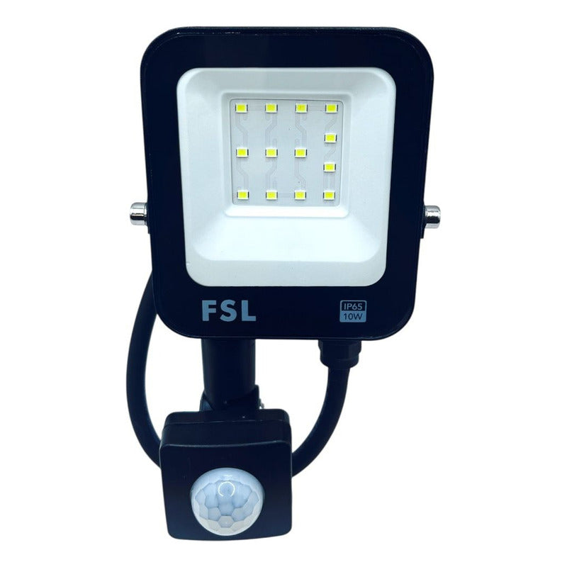 Reflector LED 10W IP65 con Sensor de Movimiento Luz Fría (6500K) Blanco - FSL