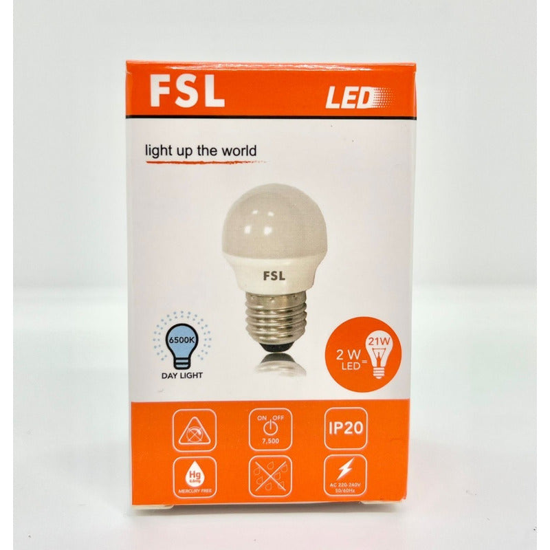 Pack x10 Ampolletas LED Mini Globo G45 2W E27 Fría/Cálida FSL