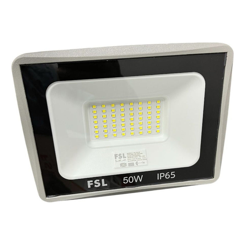 Proyector LED SMD Floodlight 50W IP65 Luz Fría (6500K) Certificación SEC -Blanco FSL