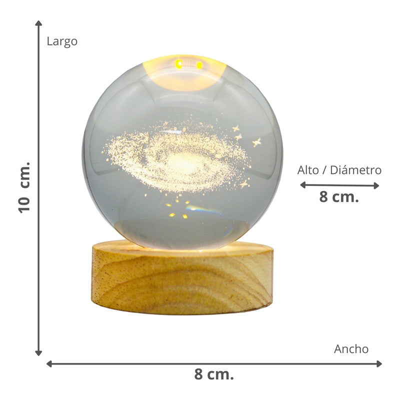 Lámpara de Noche LED Bola de Cristal 3D | Luz Decorativa con Diseños 3D