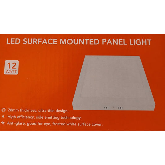 Panel LED Sobrepuesto Cuadrado 12W Luz Cálida o Fría (3000K–6500K) – FSL