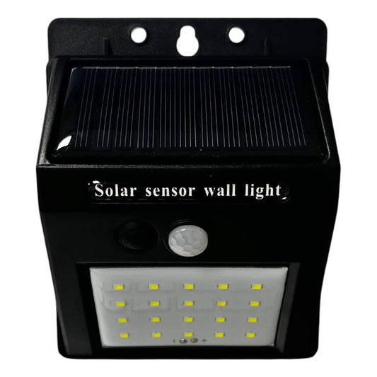 Foco Solar Pared FSL 5W 6500K Negro | Sensor Movimiento IP65 Exterior