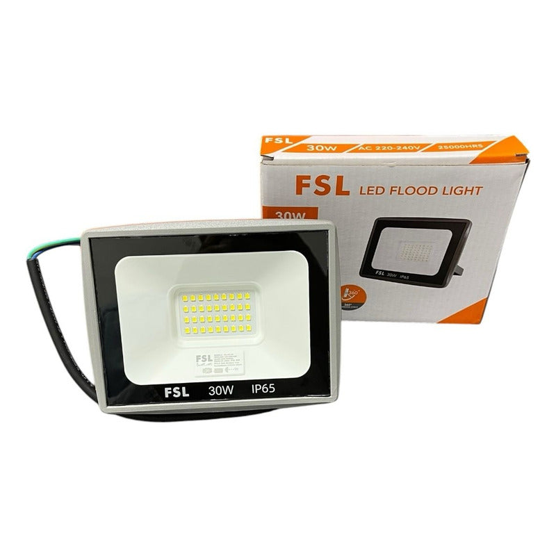 Reflector LED 30W FSL IP65 Luz Cálida/Fría 3000K/6500K Exterior Certificación SEC