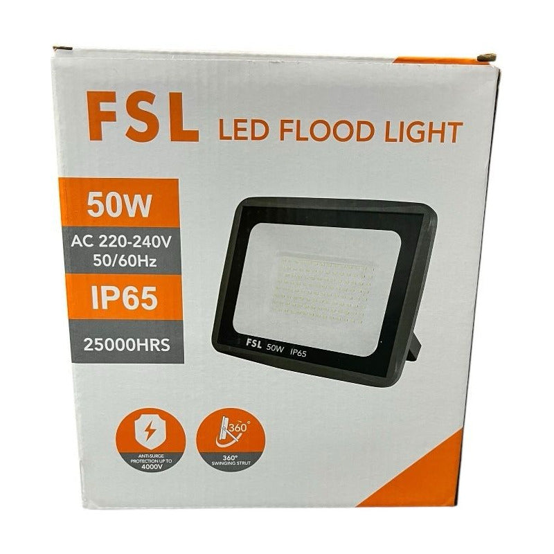 Proyector LED SMD Floodlight 50W IP65 Luz Fría (6500K) Certificación SEC -Blanco FSL