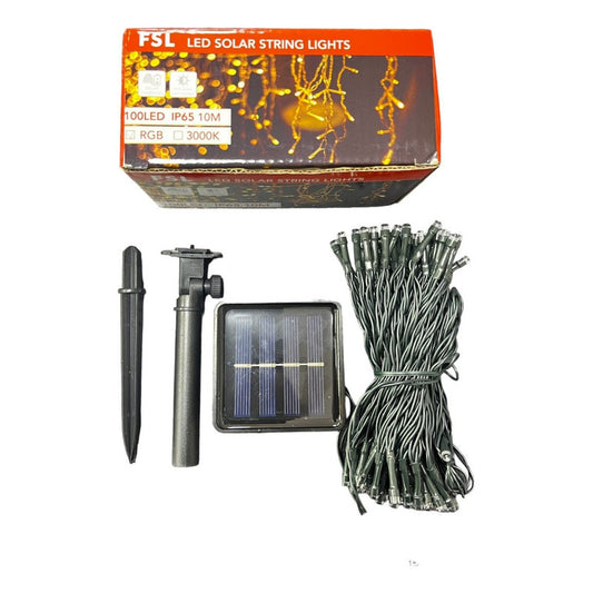 Guirnalda Solar FSL 10m 100 LEDs | Cálida 3000K o RGB IP65 Exterior