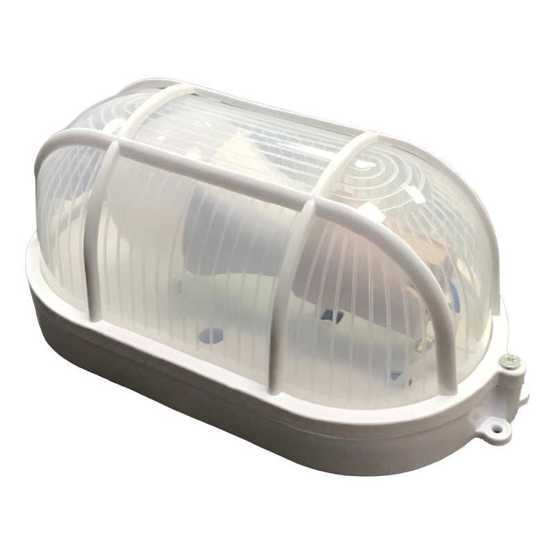 Foco Tortuga Ovalado Blanco Rejilla 7W E27 FSL 6500k IP54