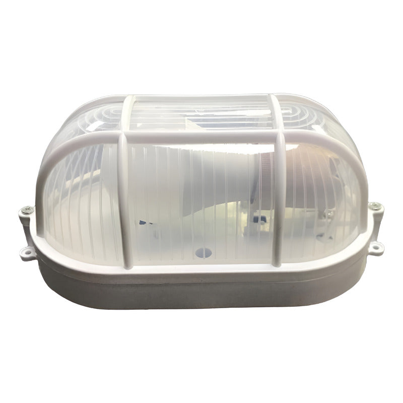 Foco Tortuga Ovalado Blanco Rejilla 7W E27 FSL 6500k IP54