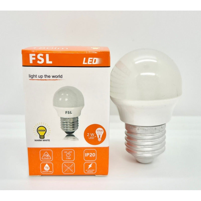 Pack x10 Ampolletas LED Mini Globo G45 2W E27 Fría/Cálida FSL