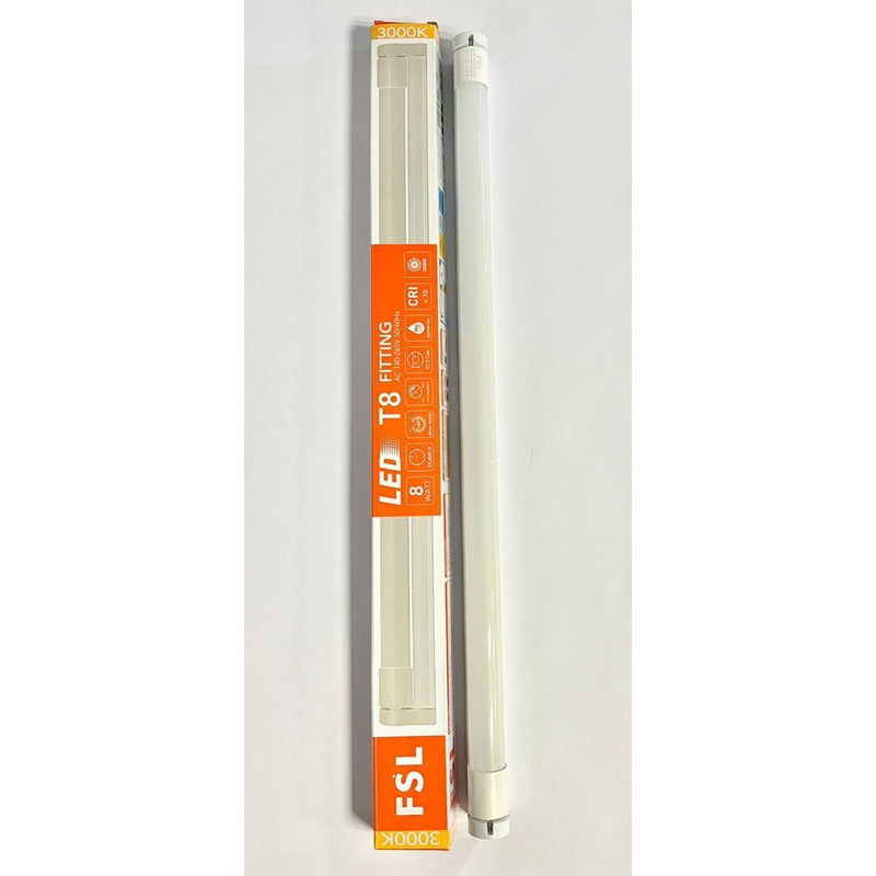 Pack X20 Tubo LED T8 Integrado 60cm 8W FSL Luz Cálida 3000K / Fría 6500K Equipo Lineal Conectable 220V