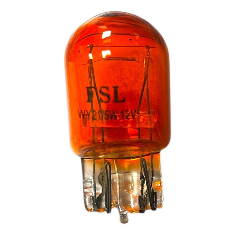 Pack X10 Ampolleta Halógena T20 WY21/5W 12V W3x16q Ámbar 2 Contactos Para Auto FSL