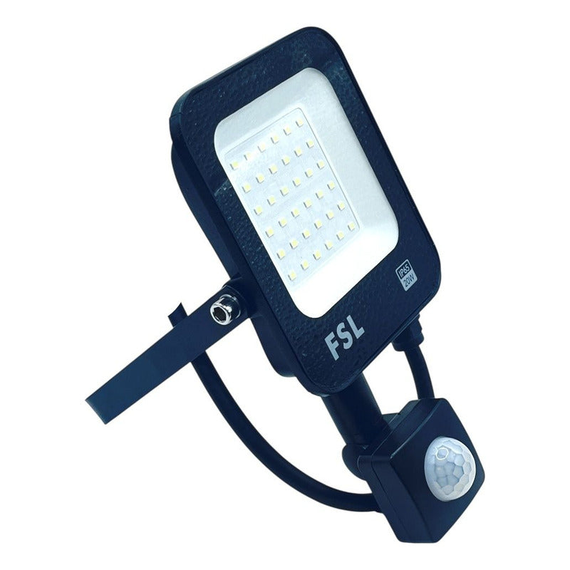 Reflector LED FSL 20W Sensor Movimiento IP65 6500K | Luz Fría Potente Exterior 1440lm