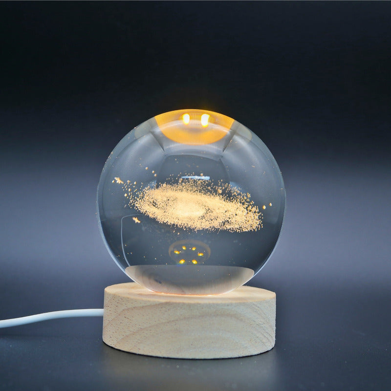 Lámpara de Noche LED Bola de Cristal 3D | Luz Decorativa con Diseños 3D