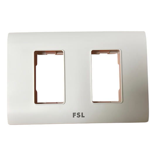 Placa Doble FSL F8B-K2 Blanca | Cubierta Interruptores/Enchufes 2 Módulos