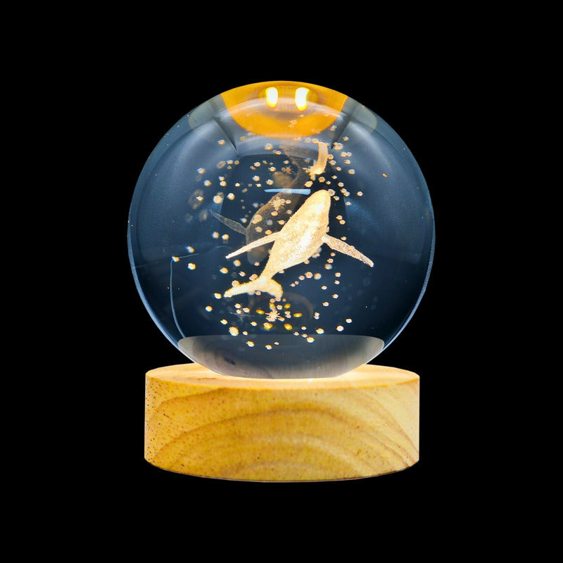 Lámpara de Noche LED Bola de Cristal 3D | Luz Decorativa con Diseños 3D