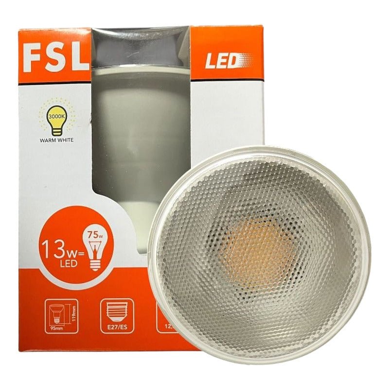 Ampolleta LED PAR30 13W E27 FSL Luz Cálida / Neutra / Fría Certificación SEC